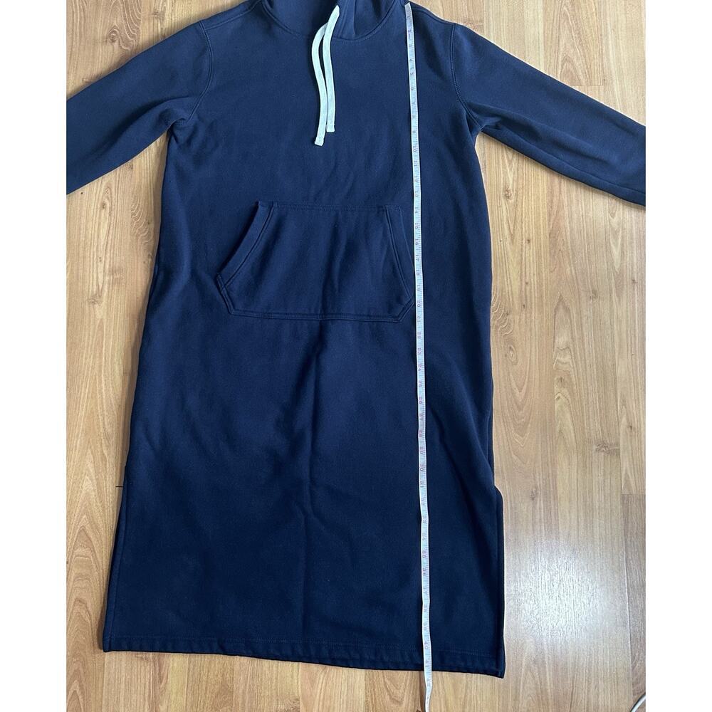 Lands' End Women’s S Navy Blue Hooded Lounger Sweater Dress Cozy Athleisure - Picture 6 of 10